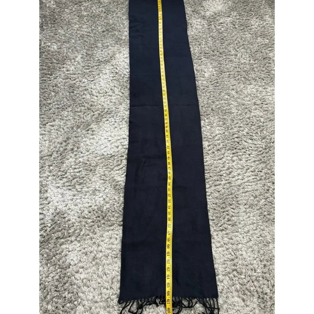 100% Cashmere Black Scarf 12x67 Solid Soft Warm Winter Fringed Shawl Wrap Unisex